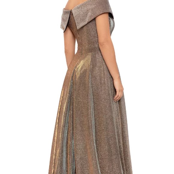 Dresses Xscape Gold Glitter Gown Poshmark